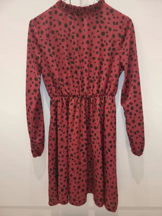 Vestido manga larga con abertura espalda