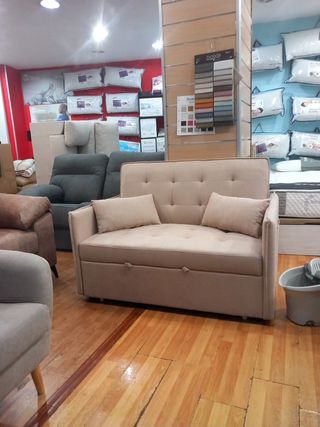 Sofá cama beige 135cm