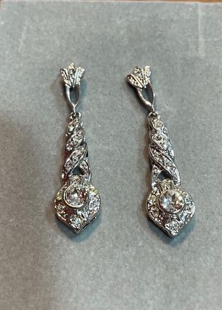 Pendientes de rodio y cristal de Swarovski