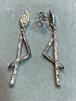 Pendientes de rodio y cristal de Swarovski