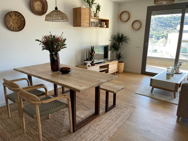 Mesa a medida madera maciza y patas oxidadas