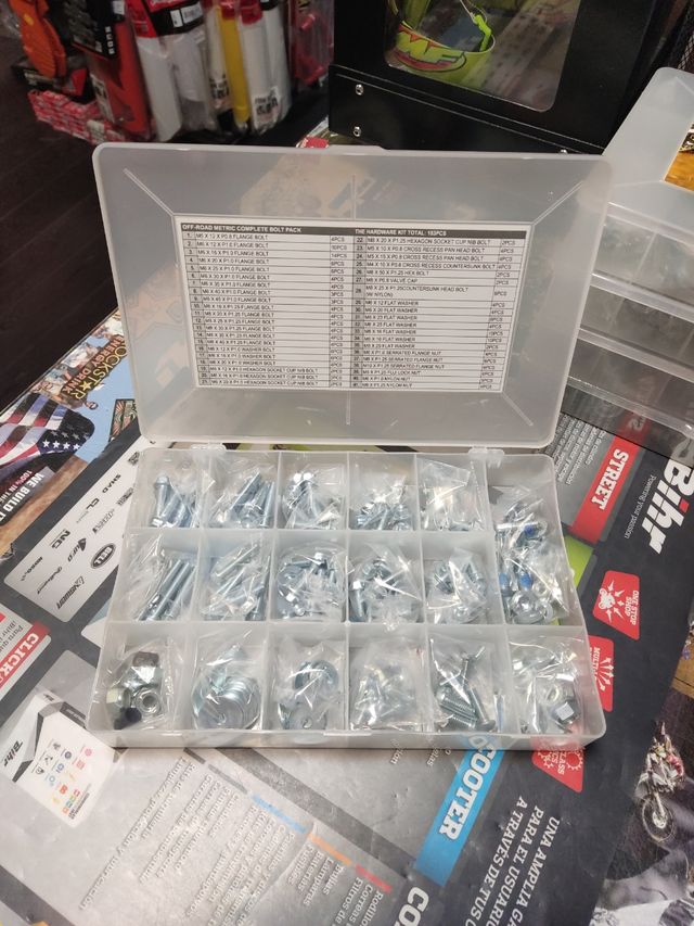 Tornillería moto enduro motocross 193 piezas