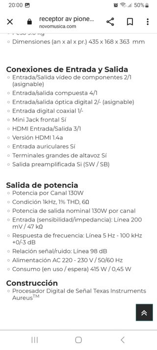 Home cinema 5.1 pioneer vsx-421 cómo nuevo