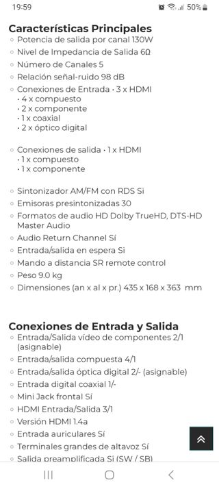 Home cinema 5.1 pioneer vsx-421 cómo nuevo