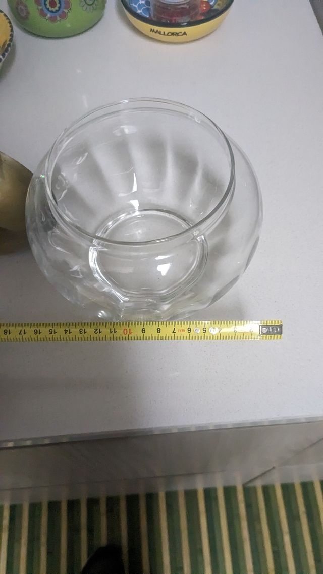 vaso vintage di cristallo e ottone