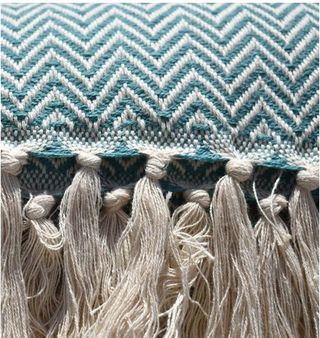 manta plaid colcha étnica azul