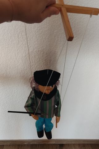 Antigua Marioneta Pintor de madera