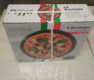 4 TEGLIE PER PIZZA IN ACCIAIO AL CARBONIO