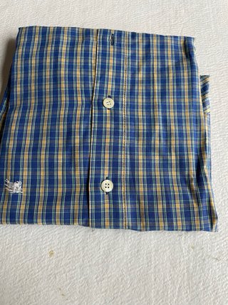 Camisa cuadris azul-naranja