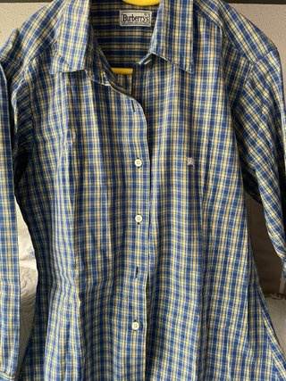Camisa cuadris azul-naranja