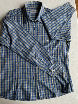 Camisa cuadris azul-naranja