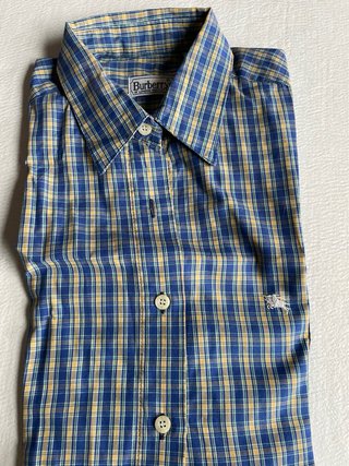 Camisa cuadris azul-naranja