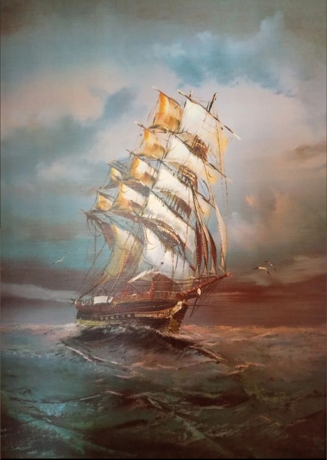 Cuadro grande pared dormitorio.