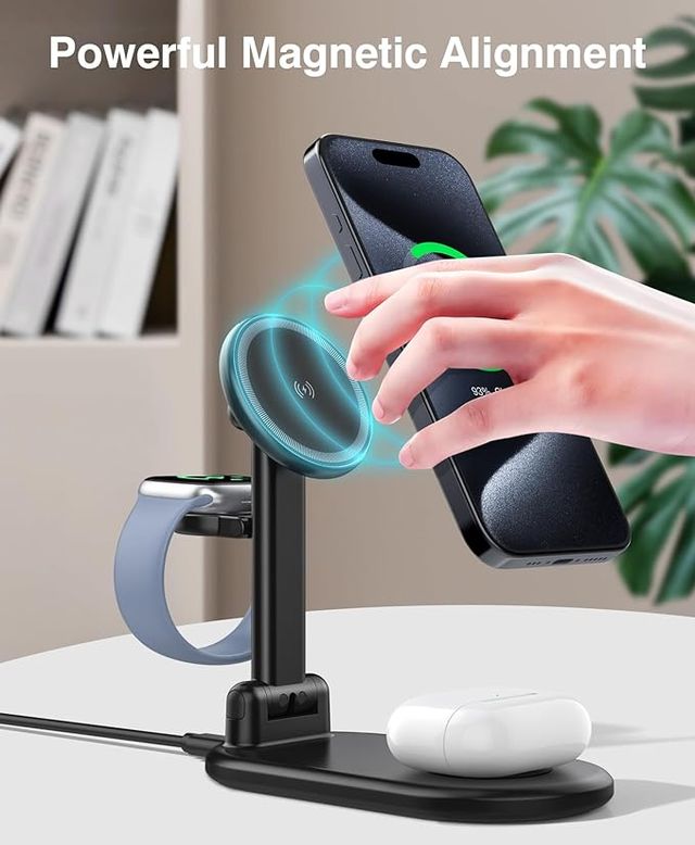 Cargador inalámbrico magnético 3 en 1