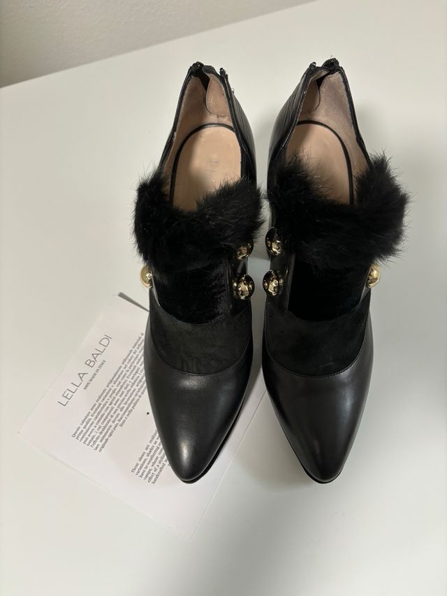 scarpe con inserti in pelliccia Lella Baldi