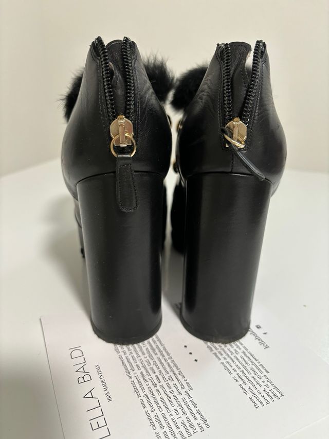 scarpe con inserti in pelliccia Lella Baldi