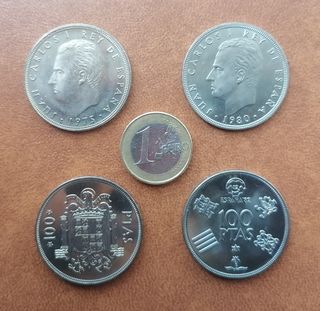 2 monedas de 100 pesetas