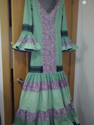 Traje flamenca verde agua