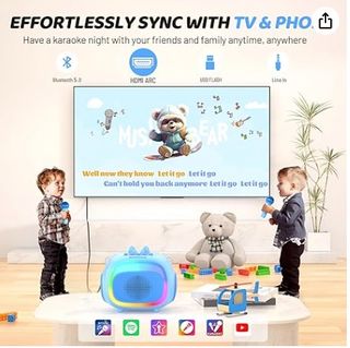Mini Karaoke Bluetooth 2 micrófonos inalámbricos