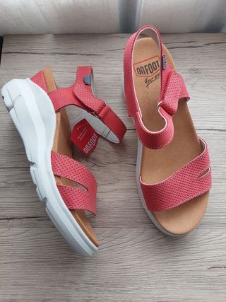 sandalia piel rojo talla 38 on foot 