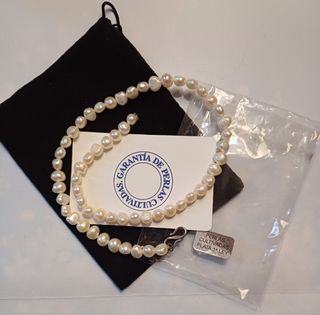 Collar/gargantilla PERLAS CULTIVADAS y PLATA LEY