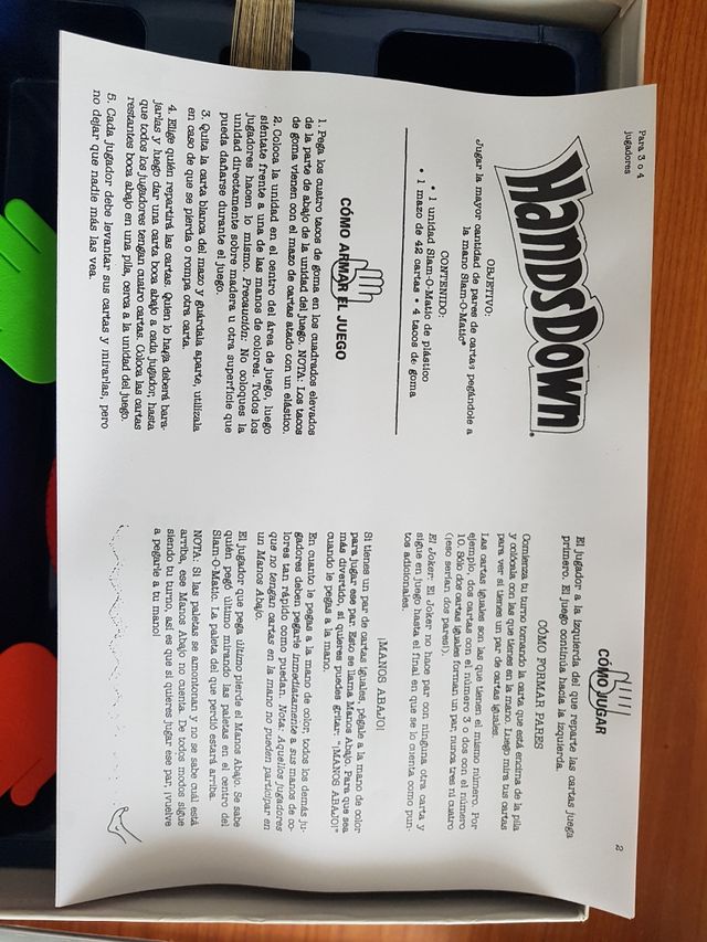 Juego Manos abajo de MB