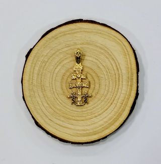 COLGANTE CRUZ CARAVACA ÁNGELES ORO 18K