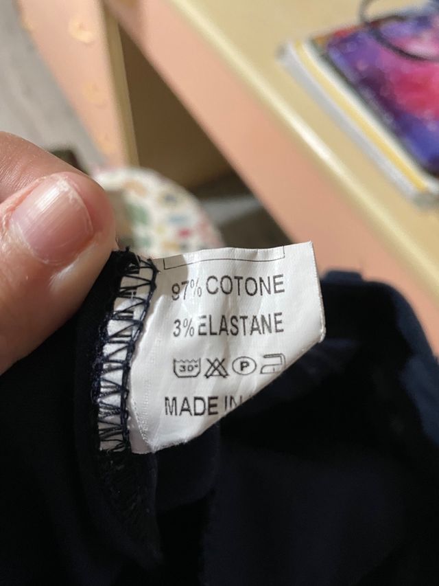 Pantaloni Vita Bassa Blu Navy