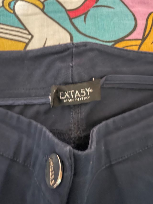 Pantaloni Vita Bassa Blu Navy