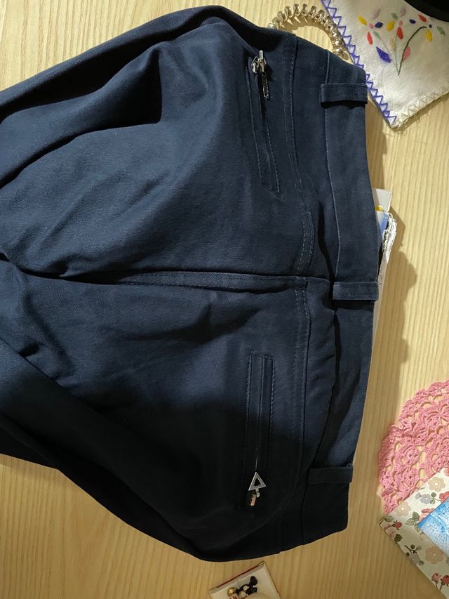 Pantaloni Vita Bassa Blu Navy