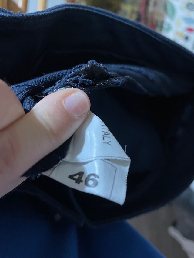 Pantaloni Vita Bassa Blu Navy