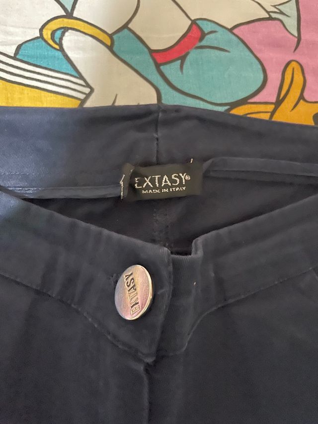 Pantaloni Vita Bassa Blu Navy