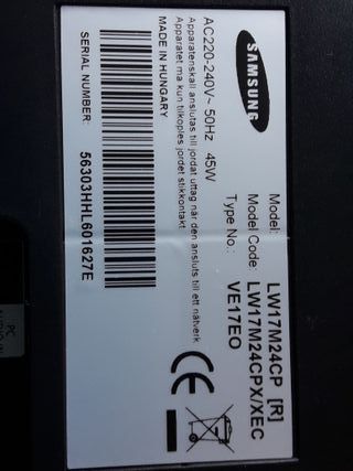 TV LCD SAMSUNG 17” PULGADAS y TDT ANSONIC