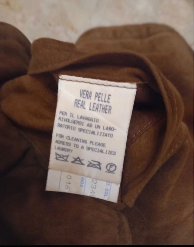 giaccone uomo di pelle scamosciata e lana cammello