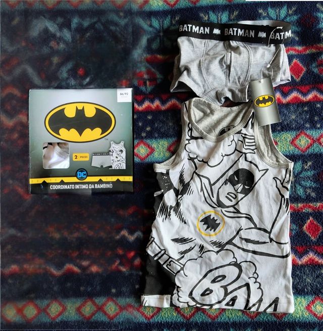 Intimo Bambino 12-24 mesi 2pz Batman *NUOVO Cotone