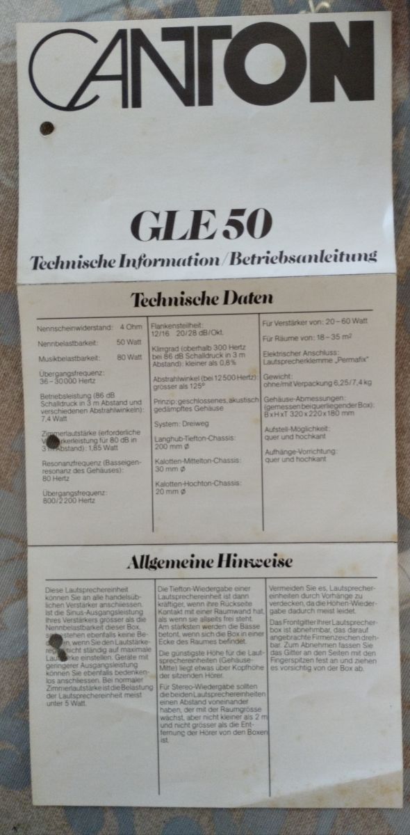 Altavoz CANTON GLE 50