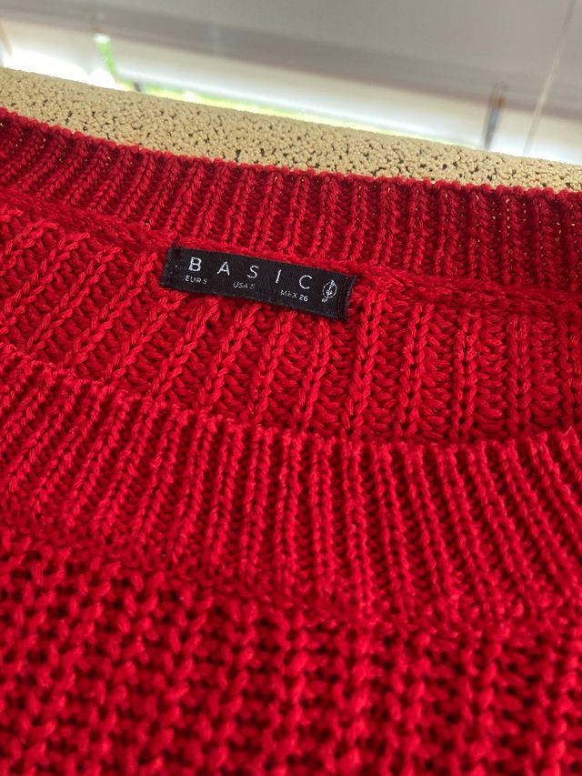 Jersey rojo de punto Stradivarius