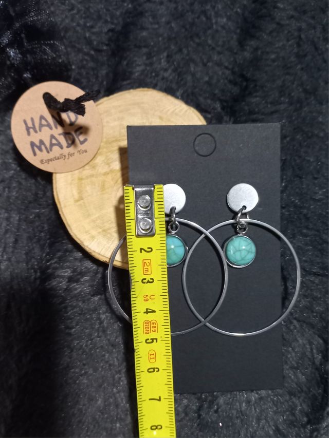 Pendientes de aro y turquesa
