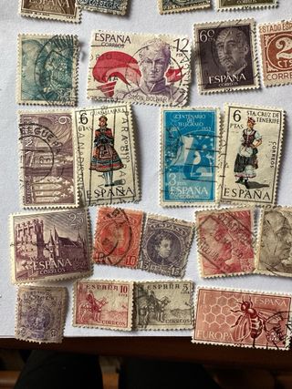50 sellos postales de la España antigos