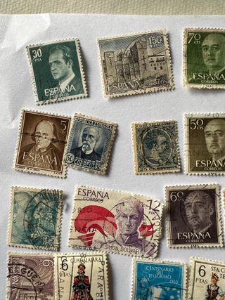 50 sellos postales de la España antigos