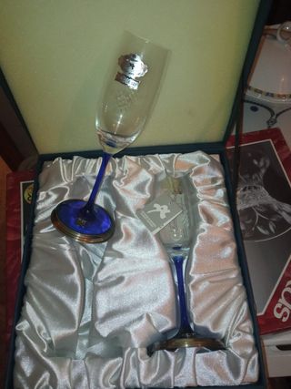juego de dos copas de champagne