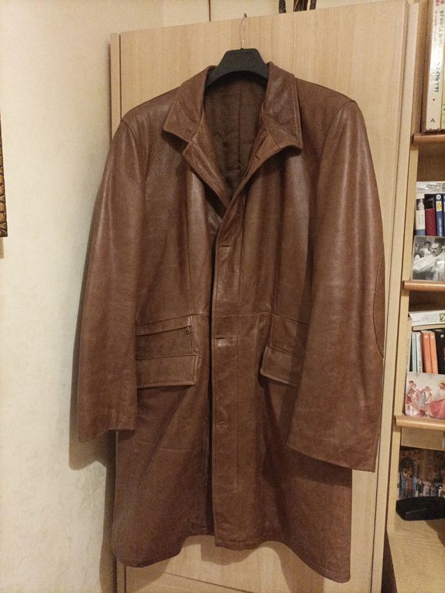 Giacca lunga vera pelle