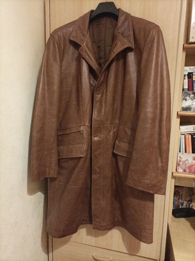 Giacca lunga vera pelle