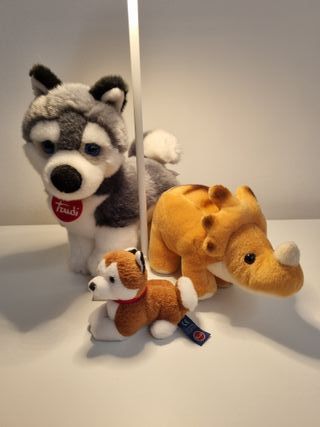 Trudi peluche cane Husky , colore bianco e grigio