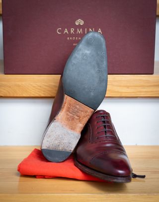 Carmina Rain zapatos hombre 41 cuero burdeos