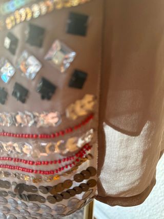 Falda pedreada con brillos T.38 con doble forro