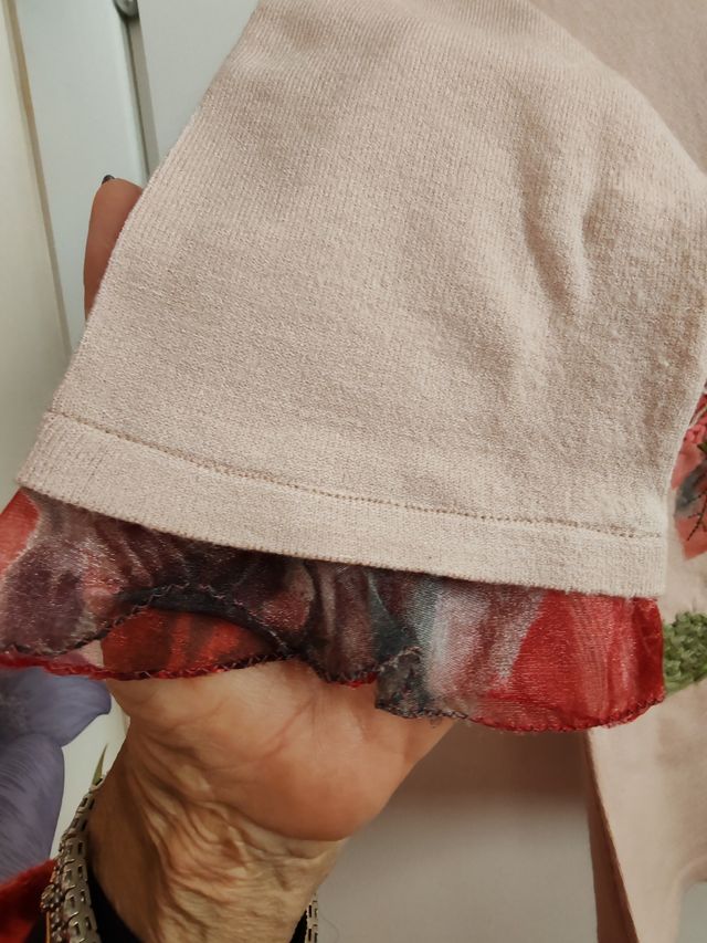 Cardigan AYS rosa voile paillettes tg S