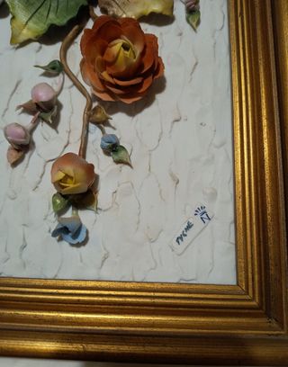 Quadro Ceramica Capodimonte fiori  Tyche
