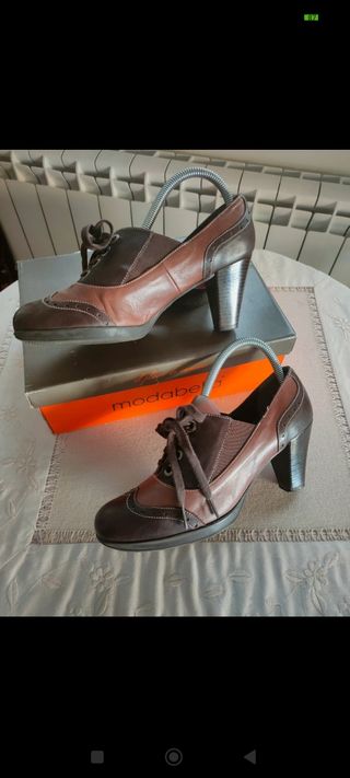 Zapatos tacón talla 39 cómodos marrón 