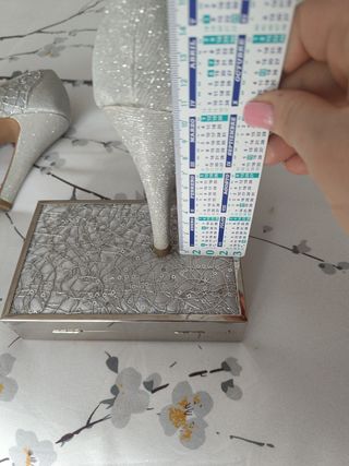 Zapatos plata tacón y plataforma fiesta. Num 35